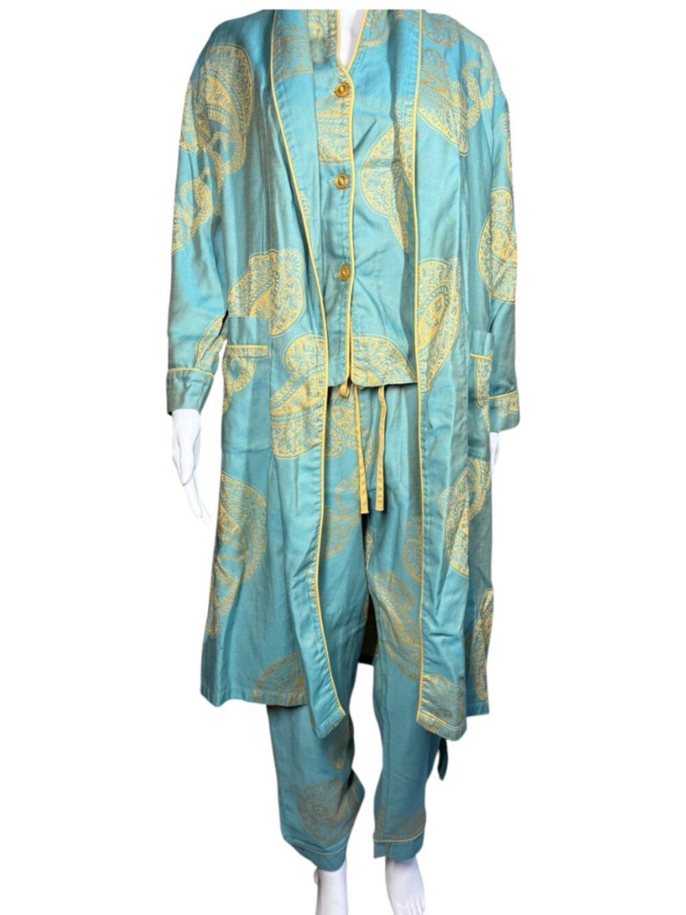 BedHead y2k Vintage Kimono Inspired Robe + Two Piece Pajama Set Small / Medium - Picture 12 of 15